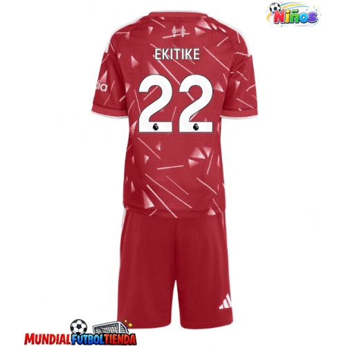 Camiseta Liverpool Hugo Ekitike #22 Primera Equipación Replica 2026-27 para niños mangas cortas (+ Pantalones cortos)
